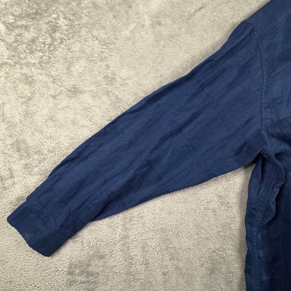Tommy Bahama Men's XL Navy Linen Jacquard LS Button Up Shirt SEE DESCRIPTION - Picture 6 of 13